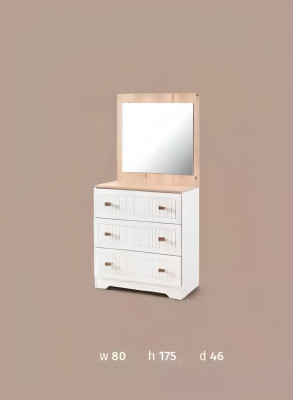 Dressoir met spiegelconsole tafel meubels wit modern in de slaapkamer.