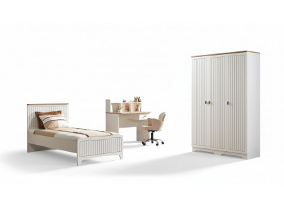 Modern Compleet tienerkamer luxe kinderkamerset 3-delig wit