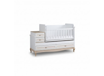 Babybed Kinderbed Bed Set Lade wit in de moderne kinderkamer.