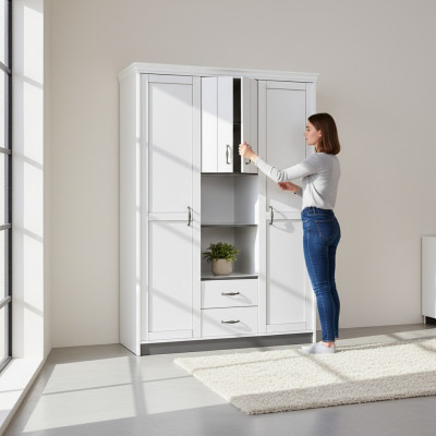 Landhuis kledingkast Slaapkamer meubels Hout Wit Kast Luxe kasten