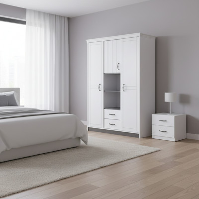 Landhuis kledingkast Slaapkamer meubels Hout Wit Kast Luxe kasten