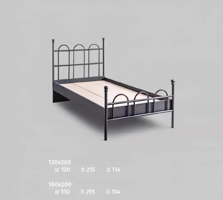 Zwart metalen bed Klassiek bedframe Tienerkamer Zwart