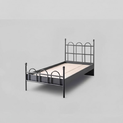 Zwart metalen bed Klassiek bedframe Tienerkamer Zwart