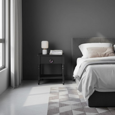 Moderne nachtkastje grijs houten meubels in slaapkamer design nachtkastjes
