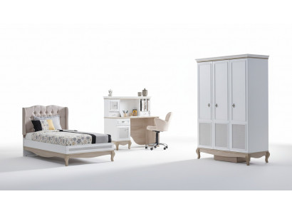 Kinderkamer Bed + Bureau + Kledingkast 3-delig