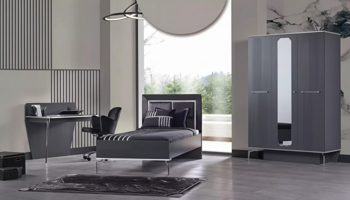 Ontwerp tienerkamer slaapkamer set kast bed bureau 3-delig.
