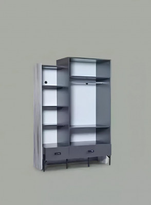 Kledingkast Grijs Garderobe Kasten Slaapkamer Hout Meubels Inrichting 134cm
