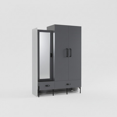Kledingkast Grijs Garderobe Kasten Slaapkamer Hout Meubels Inrichting 134cm