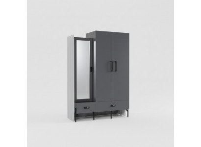 Kledingkast Grijs Garderobe Kasten Slaapkamer Hout Meubels Inrichting 134cm