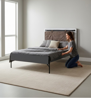 Tienerbedden Eenpersoonsbed Grijs Bedmeubelen Slaapkamer Eenpersoonsbed