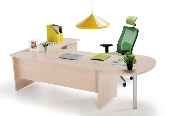 Moderne kantoor Exclusieve beige hoekbureau Bureau ladekast 2dlg.