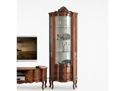 Luxe hoogwaardige vitrine van bruin hout Klassieke meubels