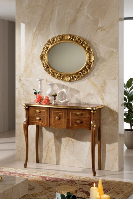 Klassieke console tafel Bruine houten tafel Woonkamer design meubels
