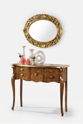 Klassieke console tafel Bruine houten tafel Woonkamer design meubels