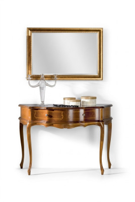 Luxe houten consoletafel in de slaapkamer Klassiek bruin lamp