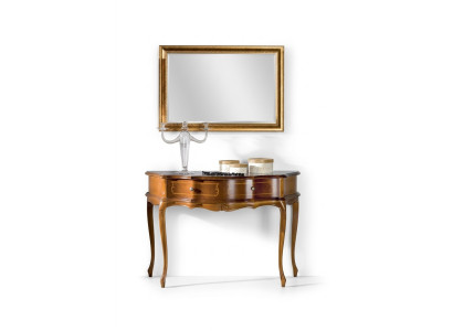 Luxe houten consoletafel in de slaapkamer Klassiek bruin lamp
