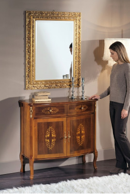 Bruine dressoir Luxe houten ladekast Klassieke console Hoogwaardige meubels