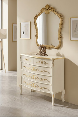Witte klassieke woonkamer houten dressoir console lades nieuw design.