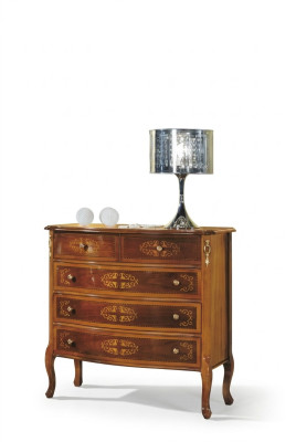 Ontwerper Klassieke houten ladekast 4 laden Bruin Woonkamermeubels