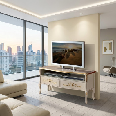 Klassieke witte RTV-kast houten meubels woonkamer console design