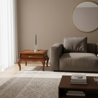 Klassieke woonkamertafel met lade, houten meubelstijl design nieuw.