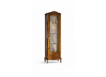 klassieke bruine kast met laden, glazen designerhout nieuw
