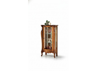 Klassieke bruine glazen vitrine Luxe houten meubelen Glazen deur Woonkamer meubels
