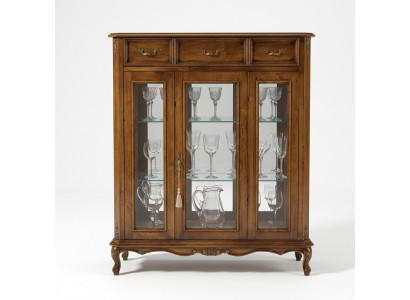 Klassiek meubelontwerp Vitrine bruine glazen kast elegant luxe nieuw