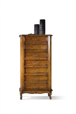 Grote klassieke commode, bruine opbergkast, houten meubels, nieuw.