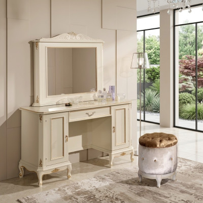 Stijlvolle witte commode spiegel klassieke meubelset van dressoir commodes