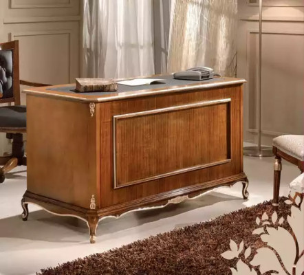 Elegante bruine houten bureaumeubel boekenkast set van 2 stuks.