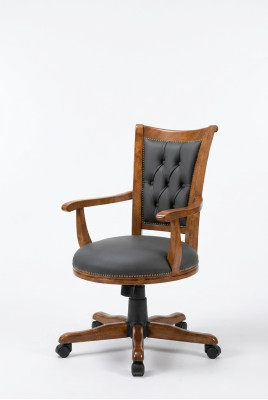 Moderne bureaustoel Executive Chair met houten frame. Klassiek design.