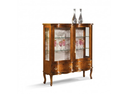 Glas Luxe Bruin Houten Vitrine Exclusieve Woonkamer Meubels Nieuw