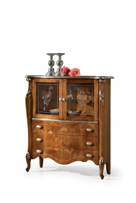 Exclusieve bruine houten kast met laden nieuw in de woonkamer