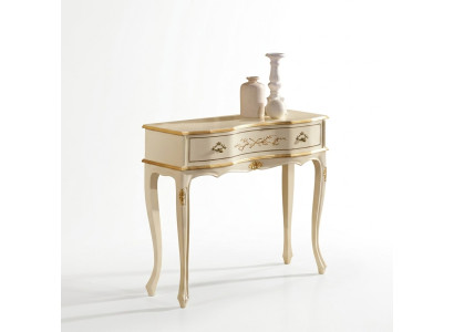 Klassieke witte console tafel bijzettafel houten meubels slaapkamer design.