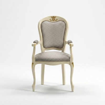 Luxe fauteuil met witte bekleding en armleuningen voor de woonkamer