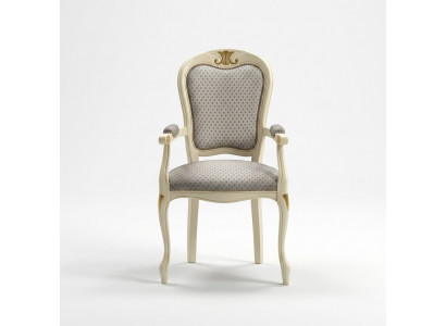 Luxe fauteuil met witte bekleding en armleuningen voor de woonkamer