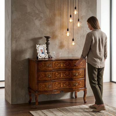 Klassiek dressoir 3 laden Echt hout design Woonkamer meubels
