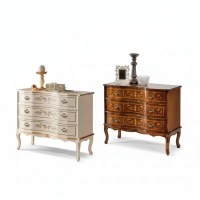 Klassiek dressoir 3 laden Echt hout design Woonkamer meubels
