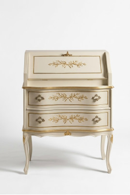 Klassieke, elegante, luxueuze nieuwe commode in wit hout bestelbaar.