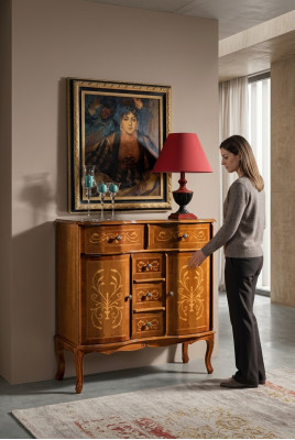 Luxe bruine ladekast Klassiek dressoir Woonkamer meubels Hout Nieuw