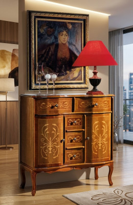 Luxe bruine ladekast Klassiek dressoir Woonkamer meubels Hout Nieuw