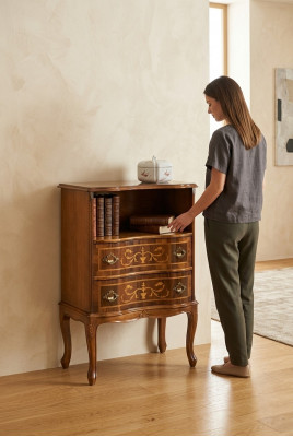 Klassieke Bruine Commode 2 Laden Luxe Houten meubels Woonkamer Nieuw