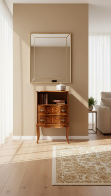 Klassieke Bruine Commode 2 Laden Luxe Houten meubels Woonkamer Nieuw