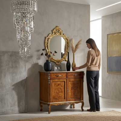 Hoogwaardige luxueuze klassieke woonkamer dressoir hout Bruin
