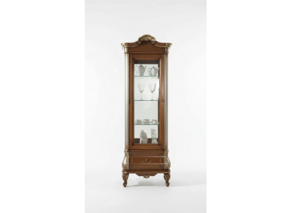 Luxe hoogwaardige vitrinekast van bruin hout Klassieke meubelkast