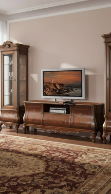 Bruine tv-kast tv dressoir woonkamer meubels houten standaard dressoir