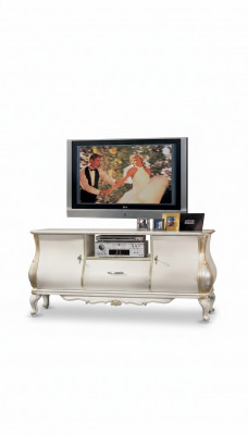 TV-stand Luxe klassiek wit hout nieuw in de woonkamer