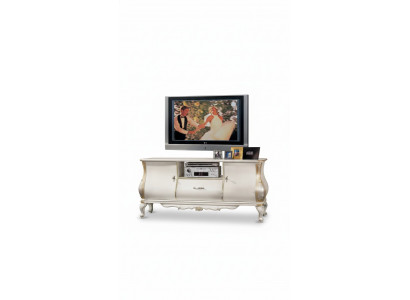 TV-stand Luxe klassiek wit hout nieuw in de woonkamer