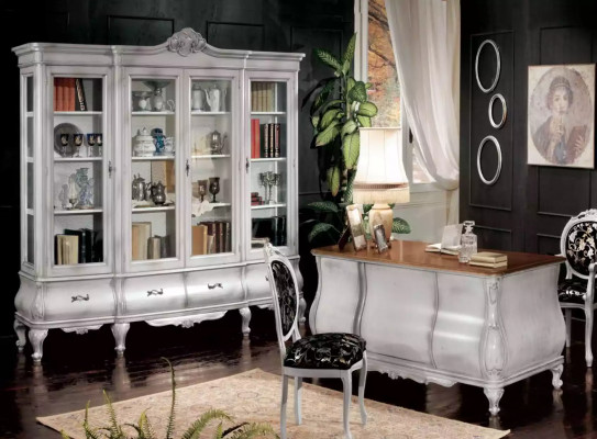 Klassieke witte bureau tafel Kantoor meubels 180x80 Schrijftafels